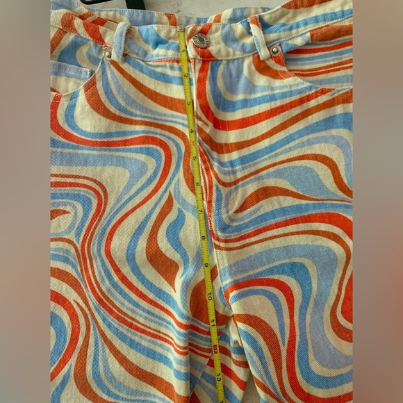 Retro Colorful Swirl Wide Leg Pants - Picture 8 of 9